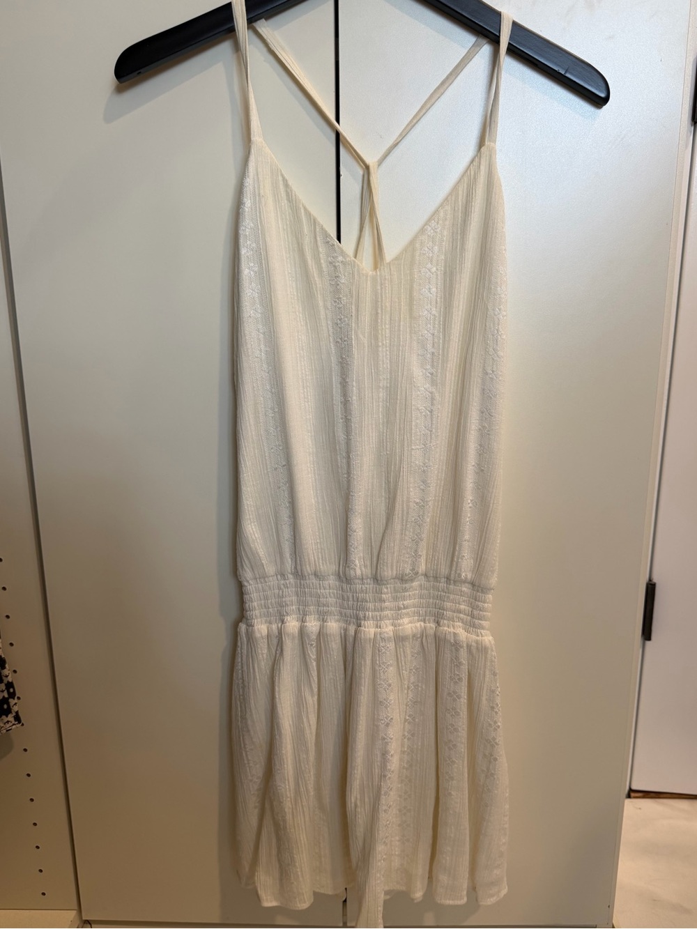 Alice + Olivia Cream Spaghetti-Strap Mini Dress